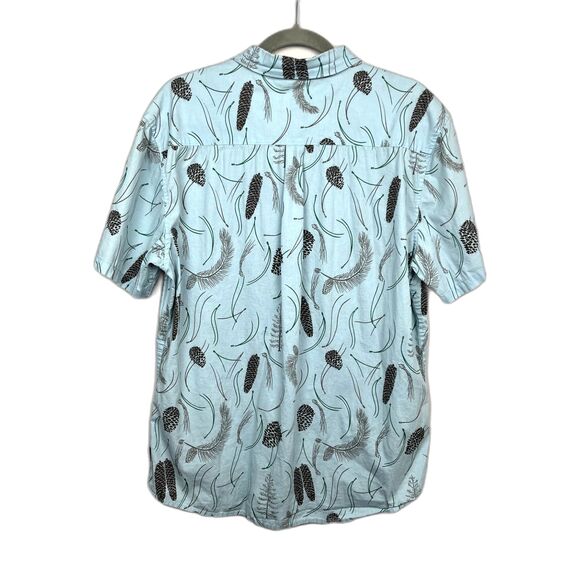 ROARK REVIVAL Blue Pinecone Graphic Button Up Shirt Top Mens Size Medium - Picture 6 of 9
